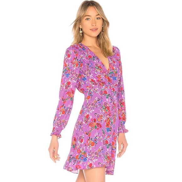 SALONI Eve Mini Dress Size US 2 in Lilac Pimpernel - Picture 2 of 7